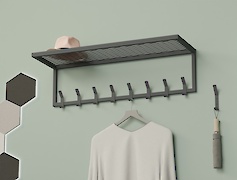 Вішалка металева з полицею для передпокою 900мм, графіт