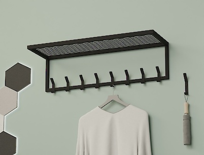 Вешалка металлическая для прихожей 900мм, черная