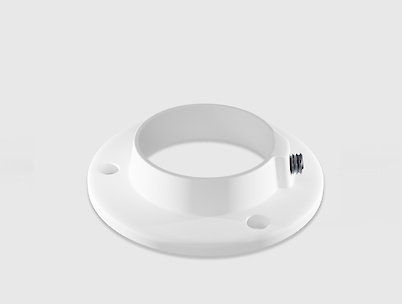 Кріплення для круглої труби D=25мм, фланець білий