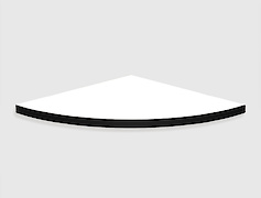 Кутова полиця для ванної кімнати із компакт-плити Egger W1000 ST9, 250х250мм