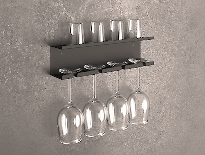 МИ К-7 бокальница/полка 400мм, черный