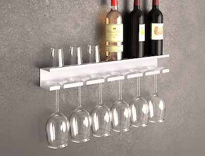 МИ К-7 бокальница/полка 600мм, белый