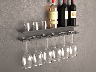 МИ К-7 бокальница/полка 600мм, графит