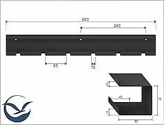 МИ К-7 бокальница/полка 600мм, черный