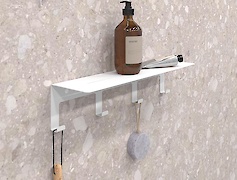 Полиця з гачками В-23 400мм, біла