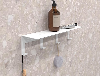 Полиця з гачками В-23 400мм, біла