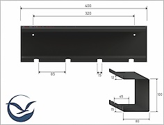МІ В-23 полиця/вішалка 400мм, графіт