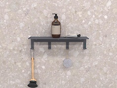 Полиця з гачками В-23 400мм, графіт