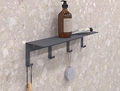 Полиця з гачками В-23 400мм, графіт