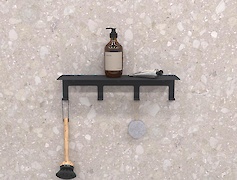 Полиця з гачками В-23 400мм, чорний