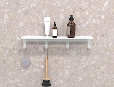 Полиця з гачками В-23 500мм, белая