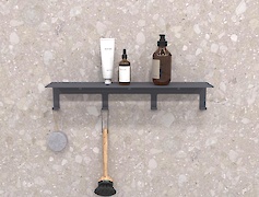 Полиця з гачками В-23 500мм, графіт