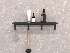 Полиця з гачками В-23 500мм, чорний