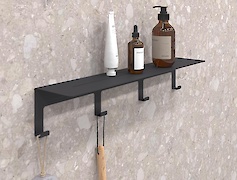 Полиця з гачками В-23 500мм, чорний