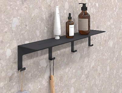 Полиця з гачками В-23 500мм, чорний