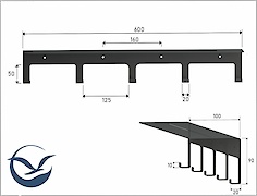 МІ В-23 полиця/вішалка 600мм, біла