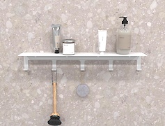 Полиця з гачками В-23 600мм, біла