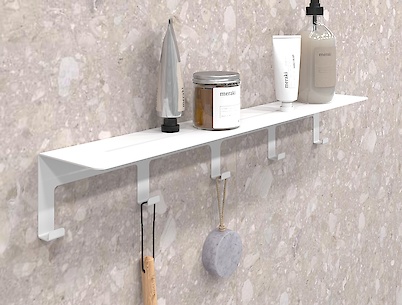 Полиця з гачками В-23 600мм, біла