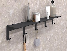 Полиця з гачками В-23 600мм, чорний