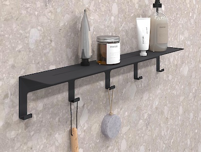 Полиця з гачками В-23 600мм, чорний