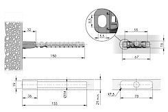 Прихований полицетримач TRIADE PRO Italiana Ferramenta для полиць товщиною від 25мм