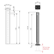 Прихована регульована опора для меблів Rekord TECH Italiana Ferramenta L=120мм