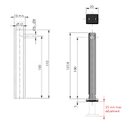 Прихована регульована опора для меблів Rekord TECH Italiana Ferramenta L=100мм