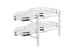 Выдвижной угловой поворотный механизм GTV CORNER Movix с доводчиком в модуль 900мм, правый хром KN-9-LAP