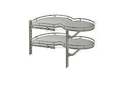 Висувний кутовий поворотний механізм GTV CORNER MovixPro із доводчиком у модуль 900мм, лівий антрацит KN-9-LAP