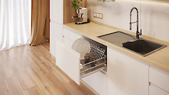 Сушарка для посуду GTV MOVIX L=600 висувна однорівнева, хром (без напрямних)