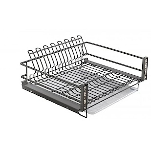 Сушка для посуду GTV MOVIX L=800 однорівнева висувна, антрацит