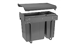 Сегрегатор для сміття GTV PRACTI ECO для модуля 300мм на 2 відра з доводчиком, антрацит