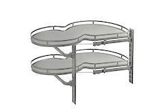 Выдвижной угловой поворотный механизм GTV CORNER Movix с доводчиком в модуль 900мм, правый антрацит KN-9-LAP