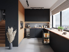 Висувний кутовий механізм GTV MovixPro для модуля 900мм, хром для зберігання  кастрюль