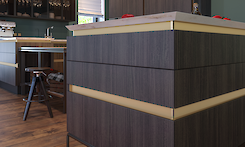 Профіль для фасадів без ручок горизонтальний VELLO з пазом під LED, тип L, золото, 4,1м