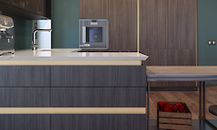 Профіль для фасадів без ручок горизонтальний VELLO з пазом під LED, золото, 4,1м