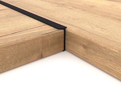 Угловое обрамление для столешниц 38мм R3 в цвете черный