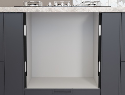 Комплект термоизоляционных планок в корпус под встроенный духовой шкаф, толщина ДСП 18 мм, черный