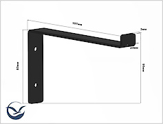 Полицетримач металевий настінний, для полиці глибиною 150мм.