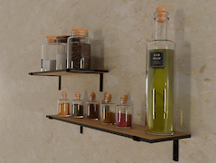 Полкодержатель кронштейн  настенный, для полки глубиной 120мм.