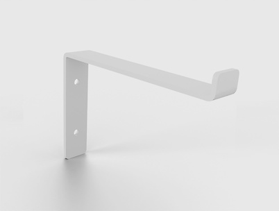 Полкодержатель кронштейн металлический настенный, для полки глубиной 120мм, белый