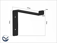 Полкодержатель  металлический настенный, для полки глубиной 120мм.