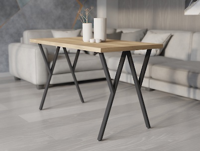 Металлическая опора (нога) для стола VT-11 600x723 (40х20), графит