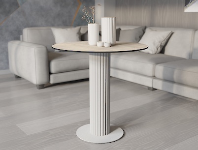 Металлическая опора (нога) для круглого стола  VT-12 (20х1.5), белый