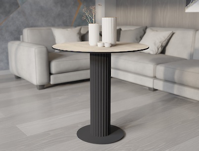 Металлическая опора (нога) для круглого стола  VT-12 (20х1.5), графит