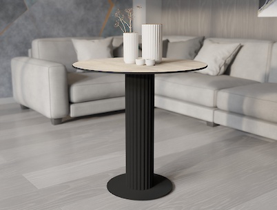 Металлическая опора (нога) для круглого стола  VT-12 (20х1.5), черный