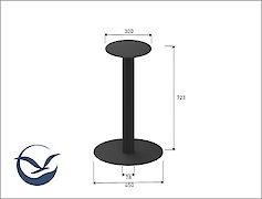 опора (нога) для круглого столу VT-13 (16х1.5), чорний
