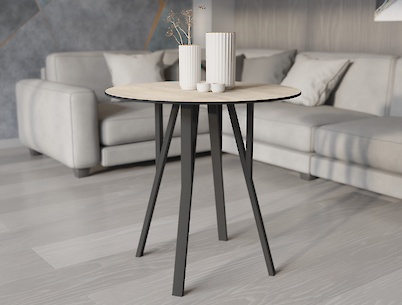 Металлическая опора (нога) для круглого стола  VT-14 (40х20), графит