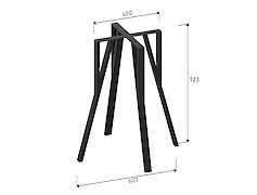 Металева опора для круглого столу VT-14 (40х20), графіт