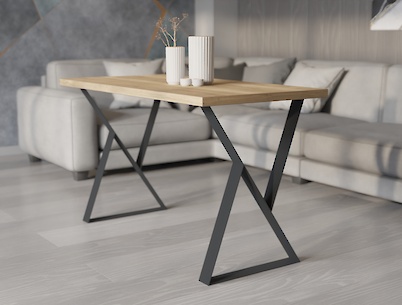 Металлическая опора (нога) для стола  VT-15 500х730, графит